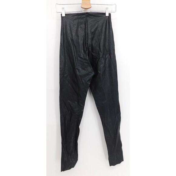 Commando Womens Tummy Control 7/8 Faux Leather Leggings Black Size Medium - Picture 2 of 4